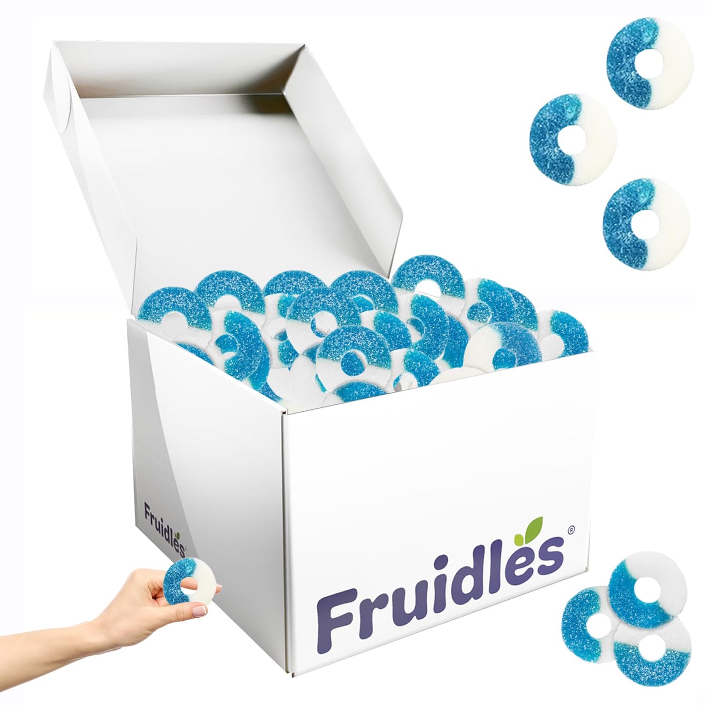 Fruidles Blue Raspberry Gummy Rings Candy Assorted Fruit Flavors Gummies Allergy Friendly Non-Gmo No Artificial Sweeteners Gummy (4.5 Pounds (Bulk))