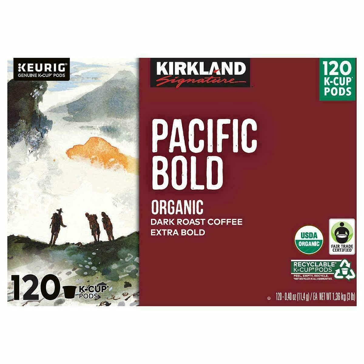 Kirkland Signature Pacific Bold Coffee, Dark, 120 K-Cup Pods (Pack Of 1)