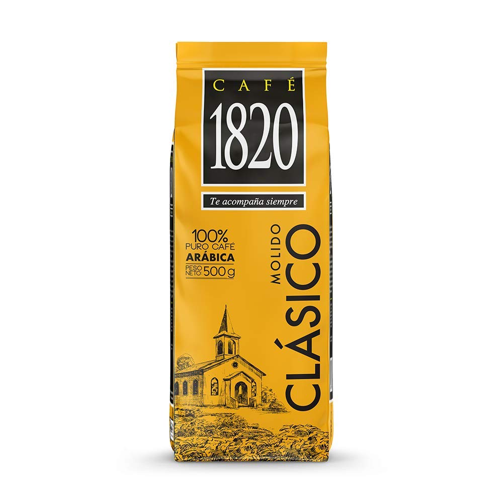 Caf   1820 Classic, Premium Costa Rican Ground Coffee, 100% Arabica, Dark Roast, High Altitude Blend With Aroma & Fruity Notes,