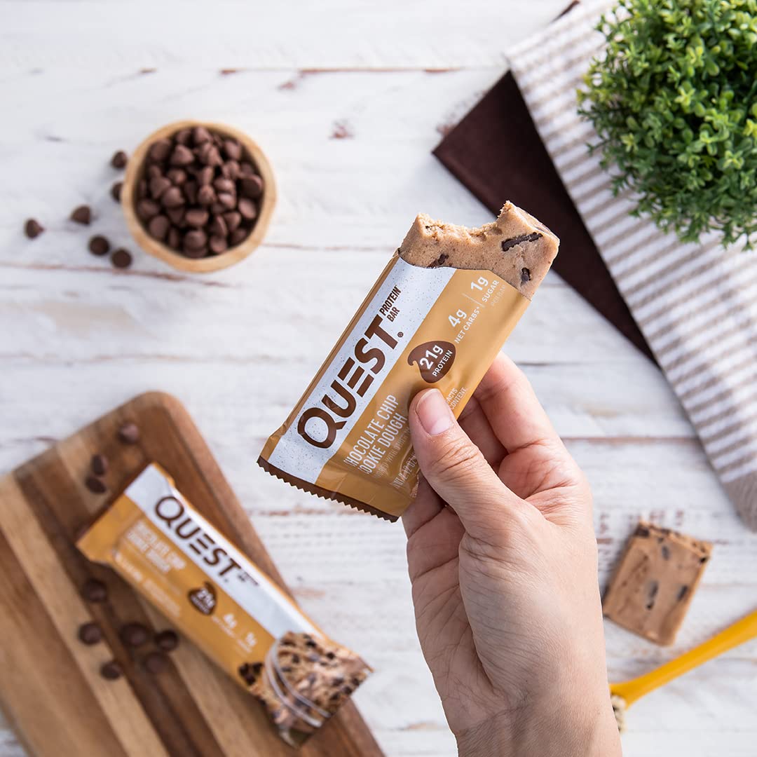 Quest Nutrition Chocolate Chip Cookie Dough - High Protein, Low Carb, Gluten Free, Keto Friendly, 2.12 Oz , 4 Count (Pack Of 5)