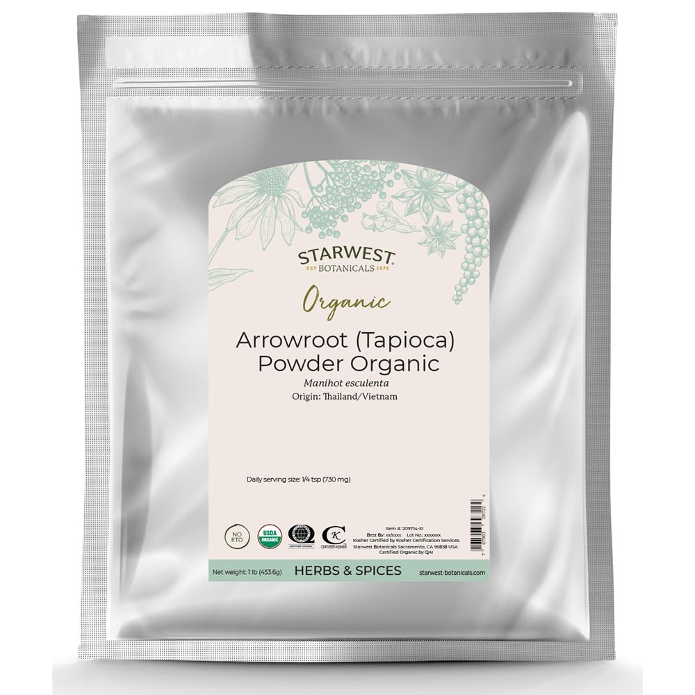 Starwest Botanicals Organic Arrowroot Powder - 1 Pound (16 Oz)