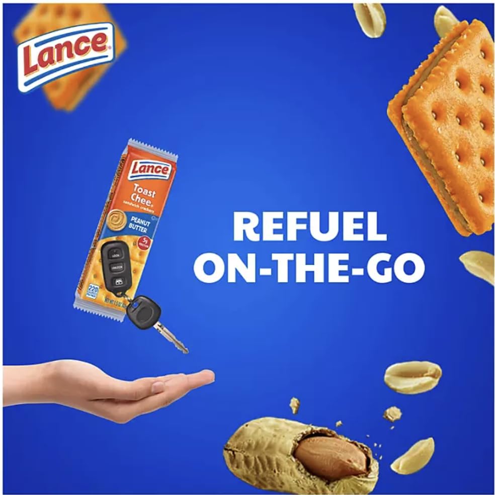 Lance Toast Chee Peanut Butter Sandwich Crackers, (40 Count) Bulk Box