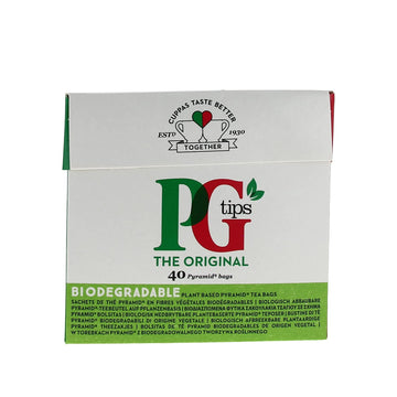 PG Tips Premium Black Tea Bags, Non-Pyramid, 40 Count - Rich Flavor, Perfect for Brewing, Ideal for Tea Lovers