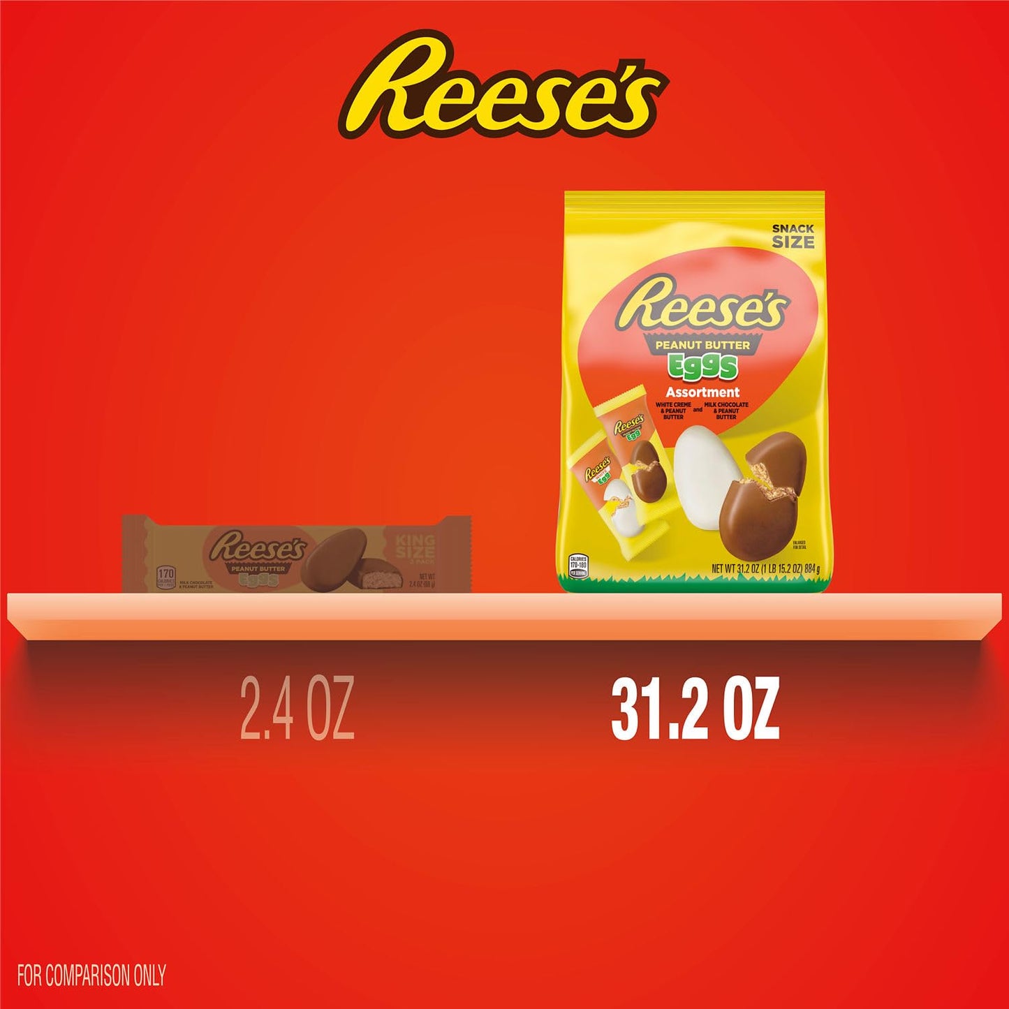 Reese'S Assorted Flavored Snack Size Peanut Butter Eggs, Easter Candy Bag, 31.2 Oz