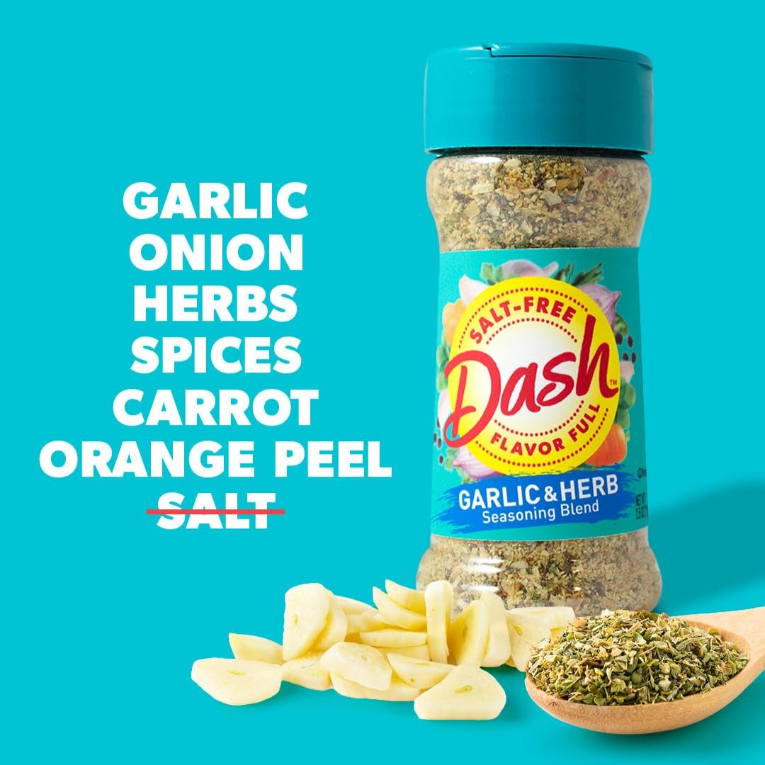 Dash Salt-Free Seasoning Blend, Garlic & Herb, 2.5 Ounce (Pack Of 8)