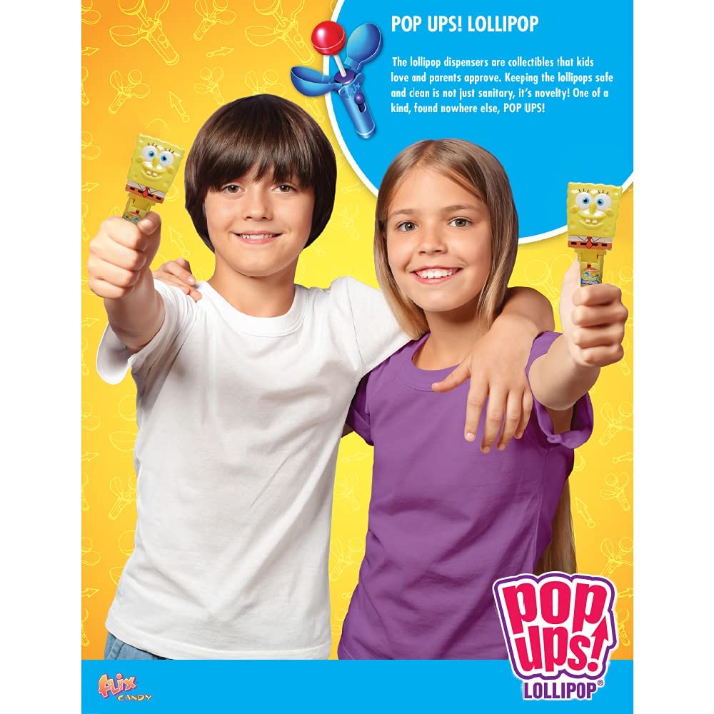 Pop Ups! Spongebob Squarepants Lollipop Holder | Collectable Spongebob Toy Lollipop Case | Party Favors For Halloween, Goodie Ba