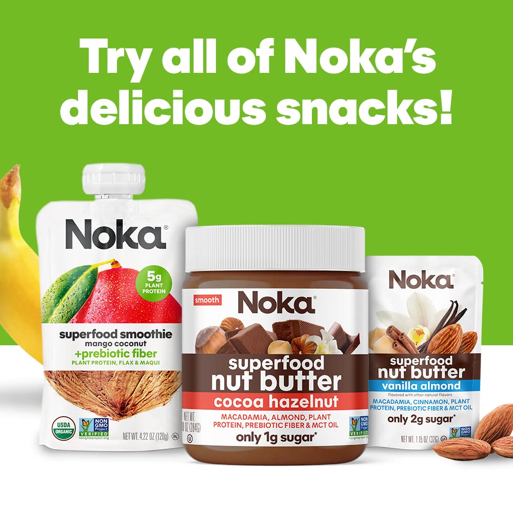Noka Superfood Fruit Smoothie Pouches Variety Pack Healthy Snacks with Flax Seed Plant Protein and Prebiotic Fiber Vegan and Gluten Free Snacks Made in USA Organic Squeeze Pouch 4.22 oz 12 Count