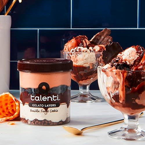 Talenti Gelato Layers For a Delicious Frozen Dessert Vanilla Fudge Cookie Made With Ingredients 303.3g