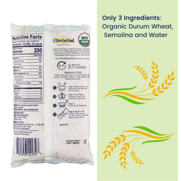 Organic Elbows Pasta, 100% Durum Wheat Italian Pasta, Premium Quality Product Of Italy (4 Pack X 16 Oz) Non Gmo, Vegan, Kosher C