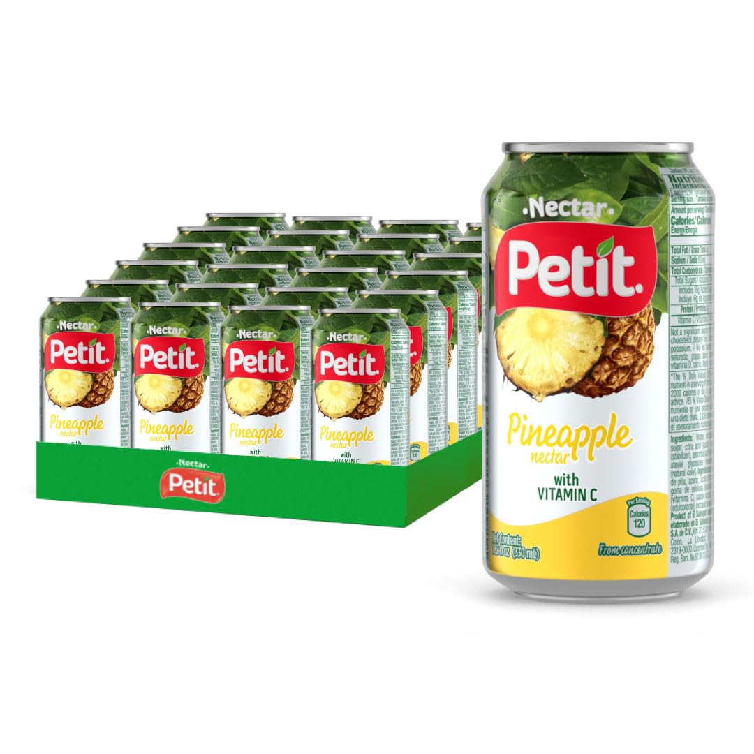 Petit Pineapple Nectar 330 Ml Cans (Pack Of 24) - Refreshing Tropical Fruit Juice Beverage