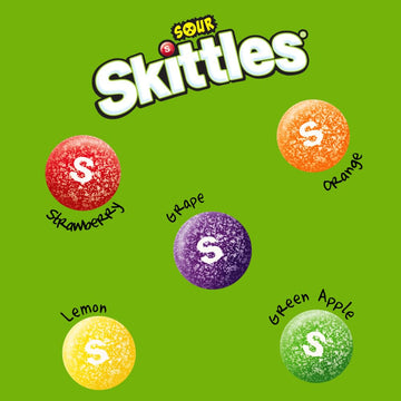 SKITTLES Sour Chewy Candy, Sour Candy Bulk, Sharing Size, 13.7 Oz Bags, Pack of 6, Tangy Fruit Flavors (Strawberry, Lime, Lemon,