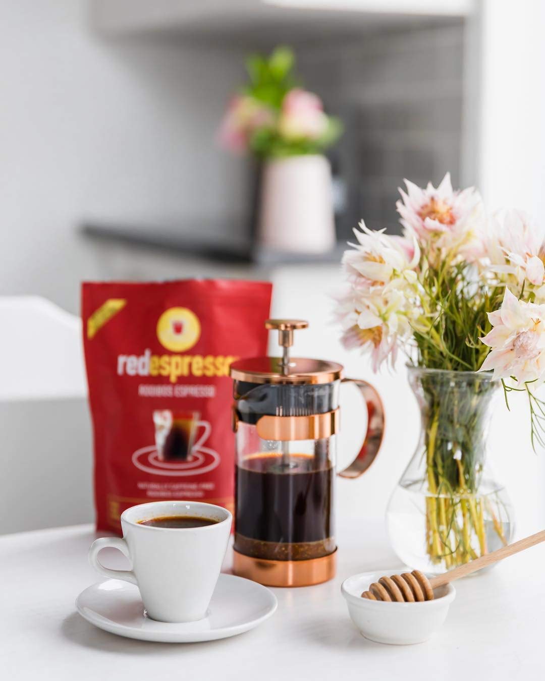 Red Espresso Rooibos Tea – Ground South African Red Tea For Espresso Machines – Caffeine-Free Herbal Brew, Coffee Alternative, Brews Like Coffee – 8.8 Oz (250 G)
