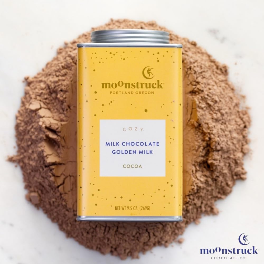 Moonstruck Chocolate Cozy Ginger And Turmeric Milk Chocolate Hot Cocoa Mix, 9.5Oz (Pack Of 1)