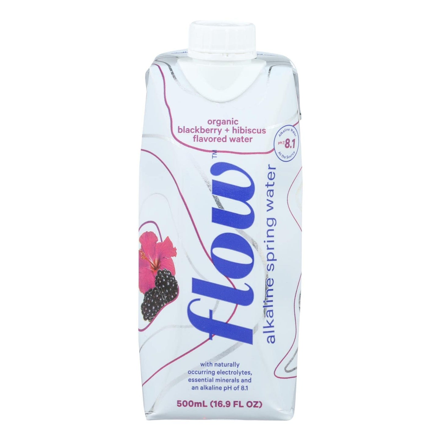 FLOW WATER Organic Blackberry Hibiscus Alkaline Water 16.9 FZ