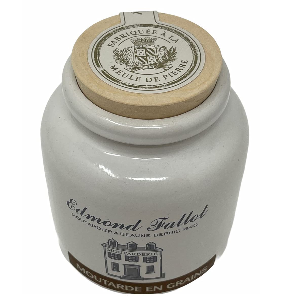 Edmond Fallot Old Fashion Grain Mustard Stone Jar - 8.8 Ounces