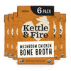 Kettle & Fire Mushroom Chicken Bone Broth, Keto, Paleo, Gluten Free, 16.9 Fl Oz (Pack of 6)