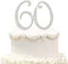 Hatcher lee Bling Crystal Rhinestone 60 Birthday Cake Topper - Best Keepsake | 60th Party Decorations Silver