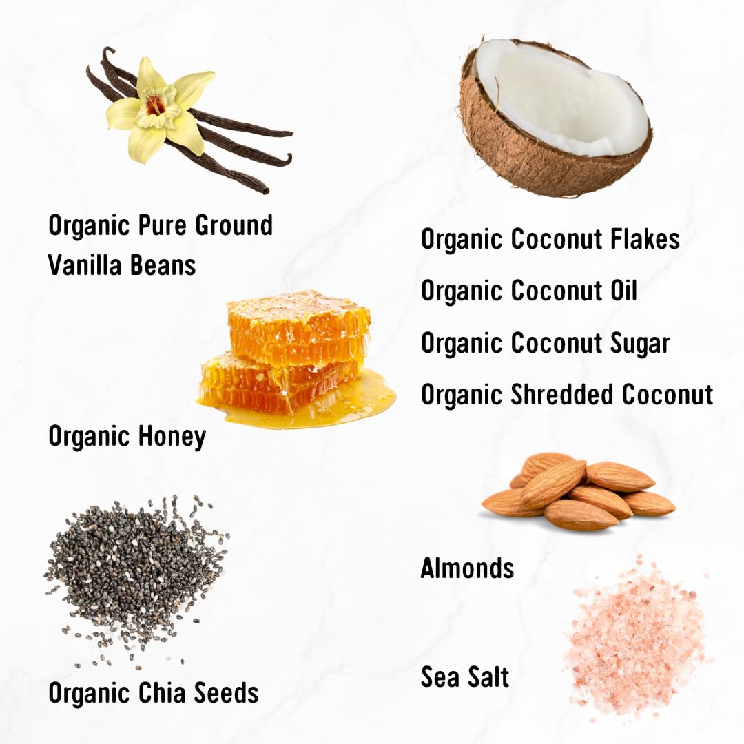 Taos Bakes Snack Bars - Toasted Coconut & Vanilla Bean - 6g Fiber - Gluten-Free - 12 Pack, 1.8oz Each - Multicolor