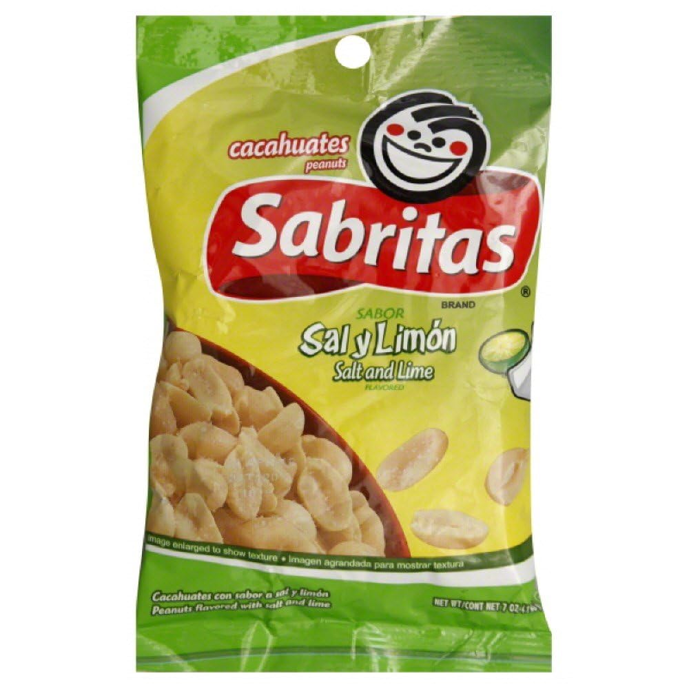 Sabritas Salt and Lime Peanuts, 7 Ounce (Pack of 12)