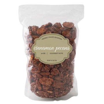 Cinnamon Roasted Pecans 24 oz (1.50 lb) - Candied Pecan Glazed with Cinnamon to Satisfy Any Sweet Tooth - Artisan Hand-Roasted S