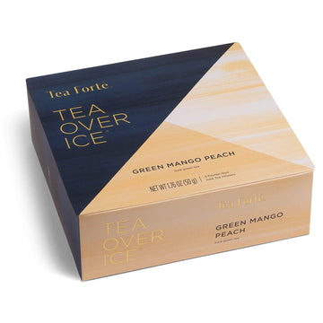 Tea Forte Iced Mango Peach Tea Over Ice, Pitcher-Size Iced Green Tea Infusers, 5 Count (Pack Of 1)