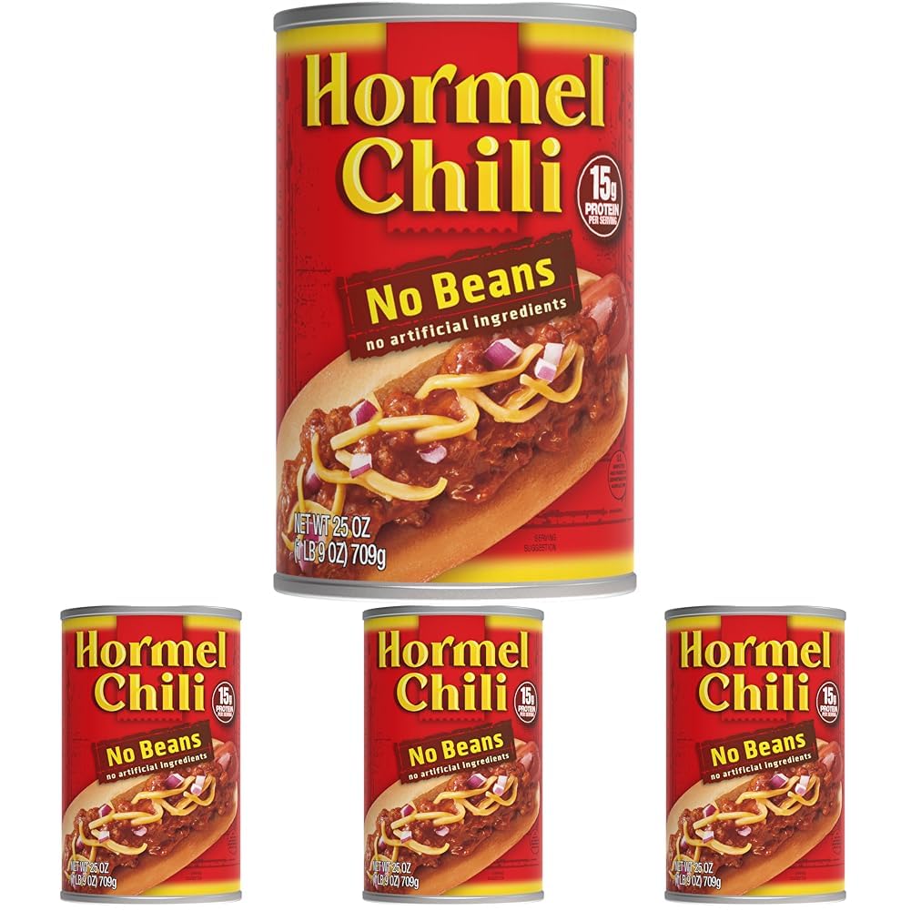 HORMEL Chili No Beans, 25 oz (Pack of 4)