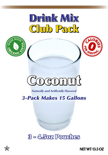 Gramzero Coconut Zero Calorie Sugar Free Drink Mix, Great For Nutrition Club Loaded Teas, Stevia Sweetened
