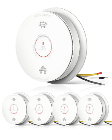 Siterwell Hardwired Interconnected Smoke Detector Carbon Monoxide Detector Combo With 2 Aa Batteries Back Up, 2 In 1 Smoke And C