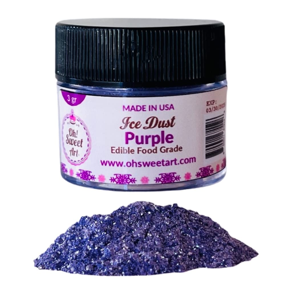 Oh! Sweet Art Edible Glitter for Cakes & Cupcakes, Purple, 3g