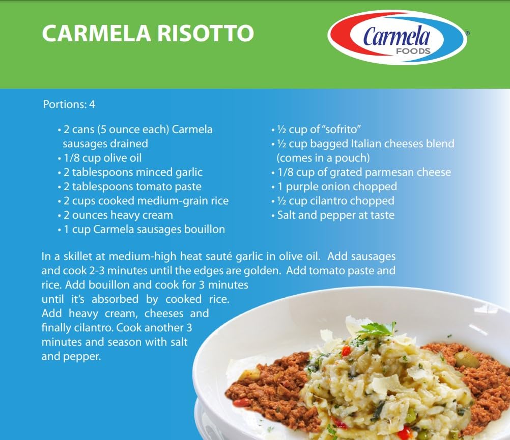 Carmela Chicken Sausage And Bouillon, Natural Smoke Flavor, 5 Oz (Pack Of 8)