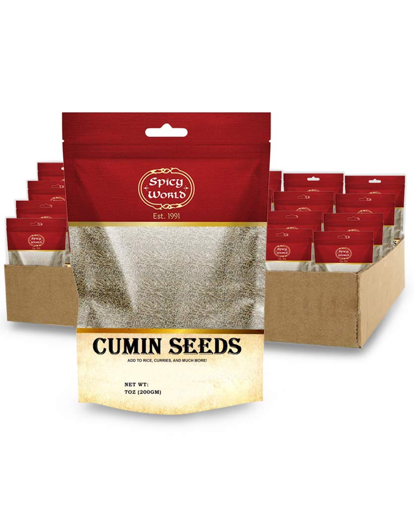Spicy World Whole Cumin Seeds 7 Oz Resealable Bag (Pack Of 24)