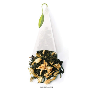Tea Forte Jasmine Green Premium Organic Caffeinated Green Tea Blend Event Box, Bulk Pack 40 Count, 10 Per Tray Individually Wrap