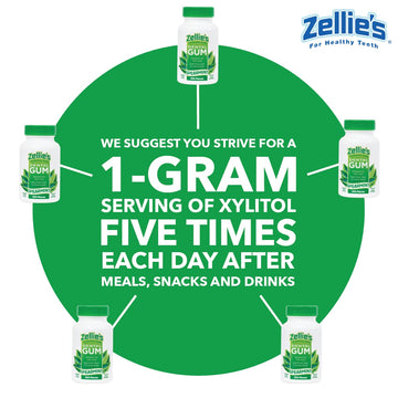 Zellie'S | 100% Xylitol Sugar Free Spearmint Chewing Gum | Spearmint Flavor (100 Count (Pack Of 1))