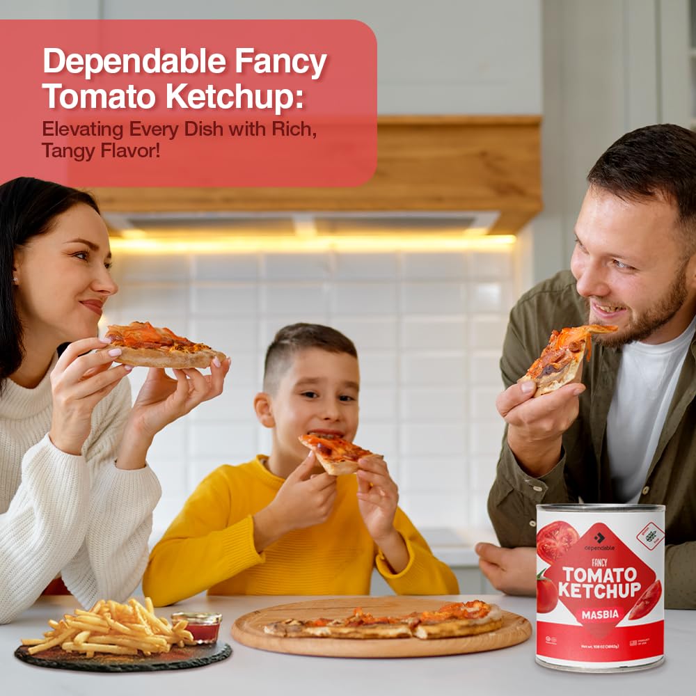 Dependable Foods Tomato Ketchup - 7.188 Lbs., 115Oz.- Fancy Tomato Ketchup In Bulk Can - Gluten-Free, Vegan, Kosher