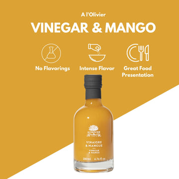 A L'Olivier Mango Fruit Vinegar, 7-Ounce, Yellow