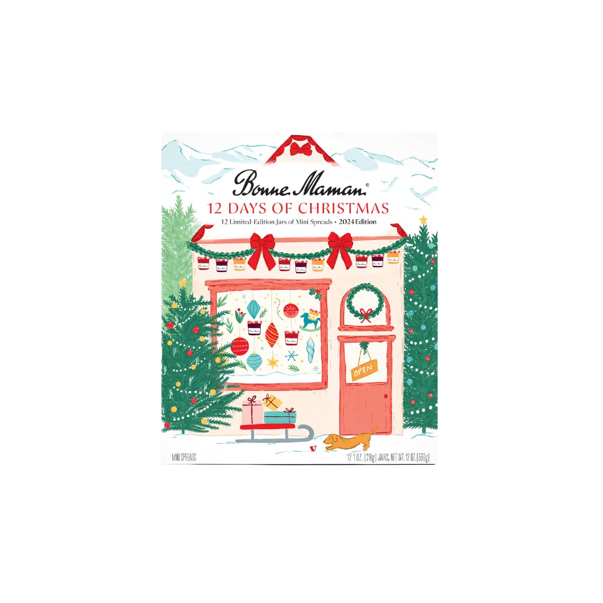 Bonne Maman 2024 Limited Edition “12 Days Of Christmas”, 12 Mini Spreads