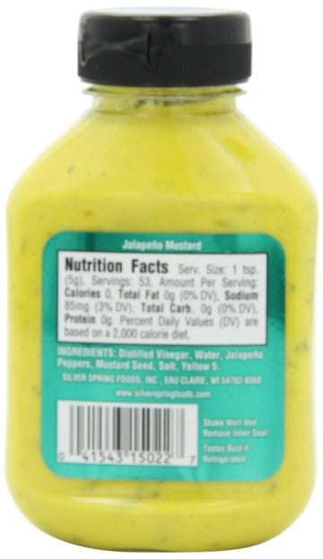 Silver Spring, Jalapeno Mustard, 9.5oz Container (Pack of 3)3