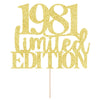 Limited EDITION 1981 cake topper 44th birthday happy birthday cake topper men and women cheer 44years old handmade Golden glitte