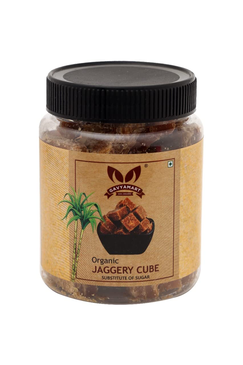 Gavyamart Natural Jaggery Cube Jar 400g brown