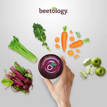 Beetology Organic Beet and Veggie Juice 8.45oz (6 Pack) | 100% Cold Pressed | Heart Healthy | Nutrient Packed Vegetable Juice |