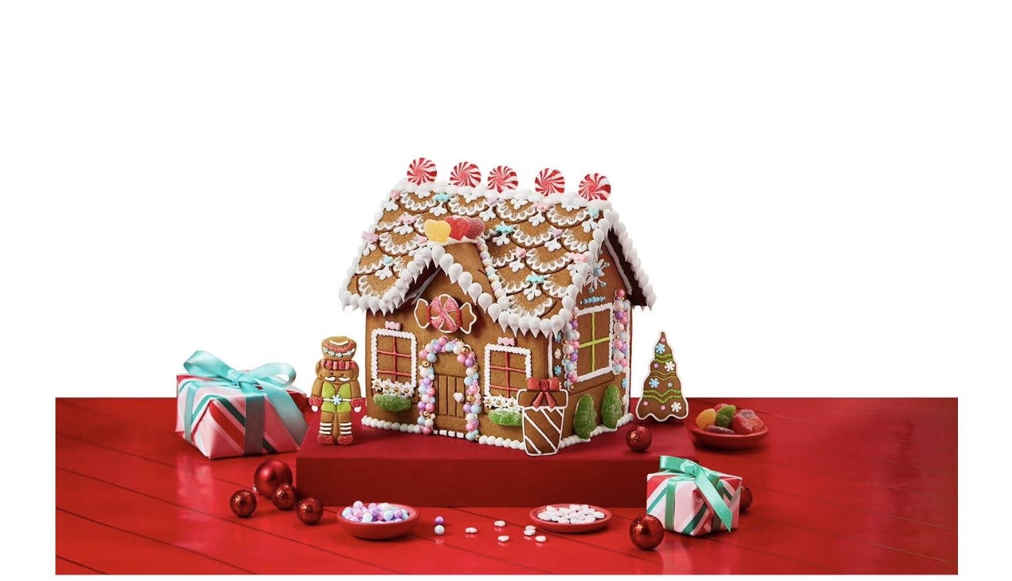 Christmas Gingerbread House Kit - Fun & Easy Diy Holiday Decoration Set With Edible Frosting, Candies & Pre-Baked Gingerbread Pieces. Ideal Family Activity & Festive Gift (51.38 Oz)