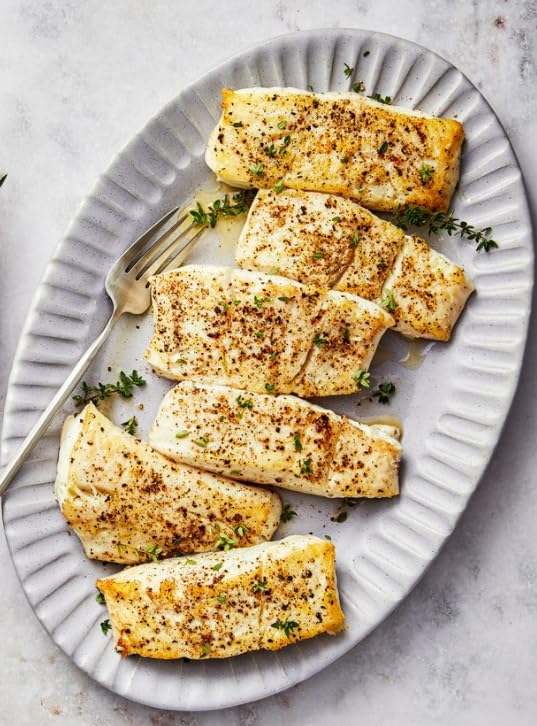 Fresh Frozen Wild Alaskan Halibut By Northwest Wild Foods - Flaky, White Fish, Boneless, Skin-Off, Sustainably Harvested (12 X 6