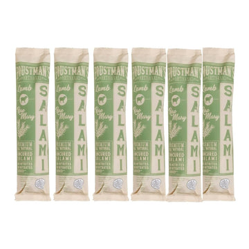 Foustman's Salami Rosemary Lamb Artisanal, Nitrate-Free, Naturally Cured, Gluten-Free, Dairy-Free, No Pork, Pack of 6, 8 Oz Each