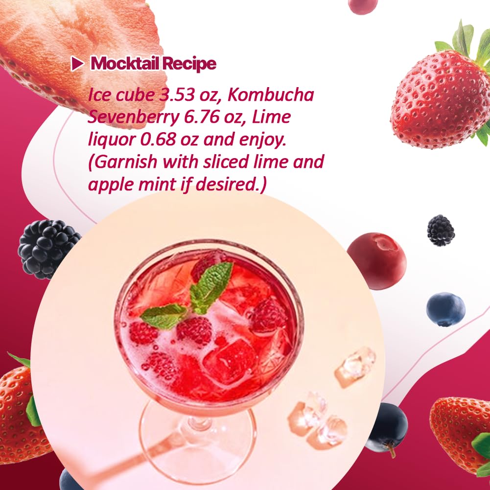 Kayfood-Kombucha-Sevenberry-Garden-Daily Zero Sugar, Diet, Gut Healthy Sparkling Beverage, Fermented Korean Drinks For Iced Tea