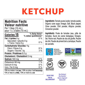 Fody Foods Vegan Tomato Ketchup, Low FODMAP Certified, Non-GMO, 2 Pack