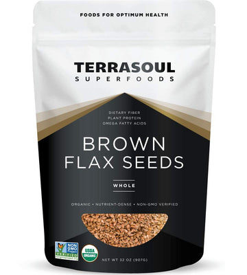 Terrasoul Superfoods Organic Brown Flax Seeds, 2 Pound