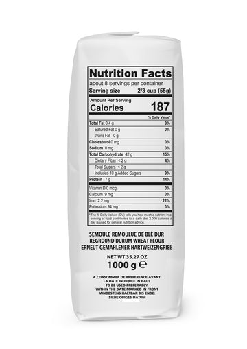 DENTI Semola Flour, Finer Ground Semolina for Fresh Pasta, Bread & Gnocchi, 35.2 oz, Non-GMO, Product of Italy