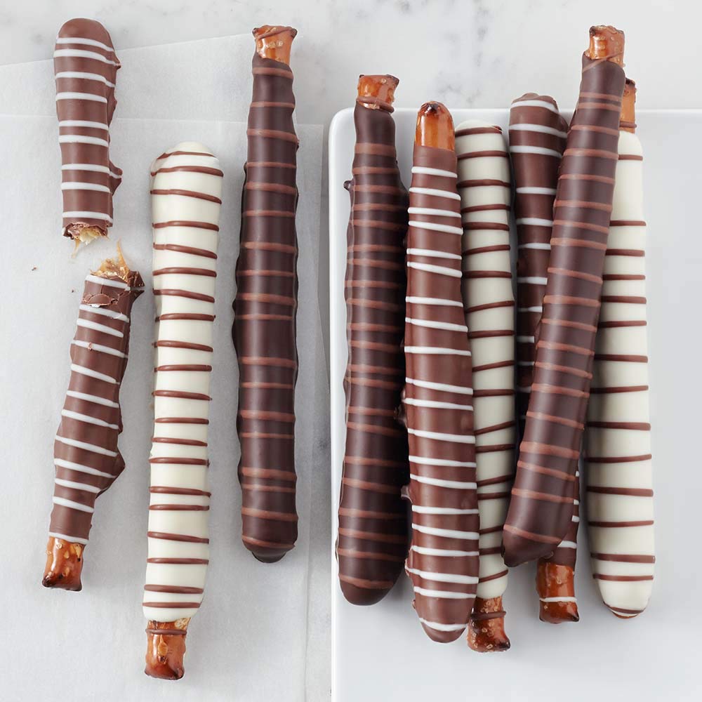 Mrs Prindables Chocolate And Caramel Dipped Pretzels - 10 Piece