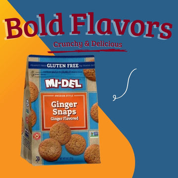 Mi-Del Ginger Snap Cookies Flavor - Non Gmo Certified, 0G Trans Fat Gluten Free Cookies Snacks (Pack Of 1)