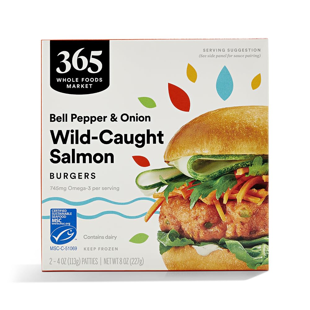 365 By Whole Foods Market, Frozen, Wild Salmon Burger MSC, 8 Ounce